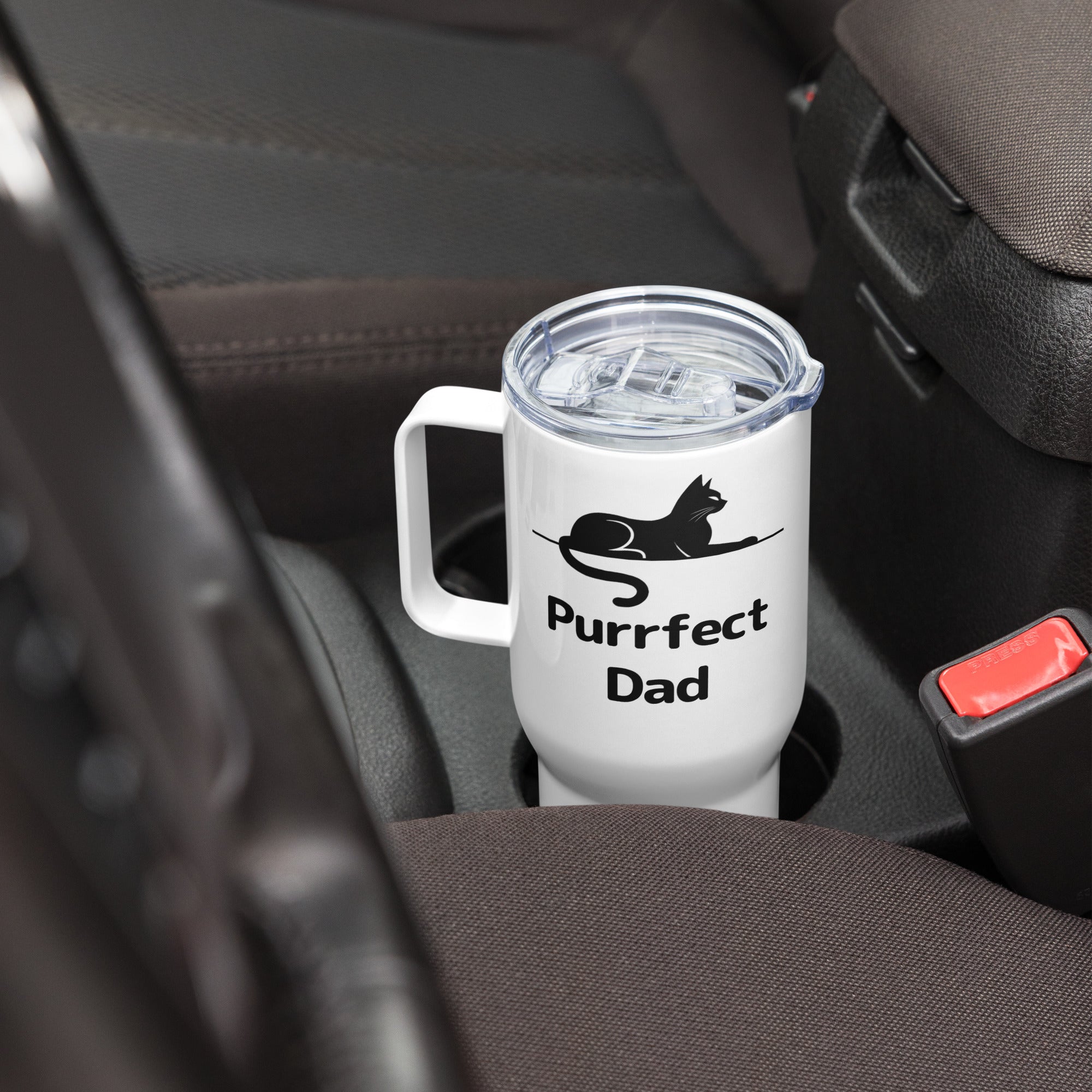 Purrfect Paw Dad Travel Mug With Handle