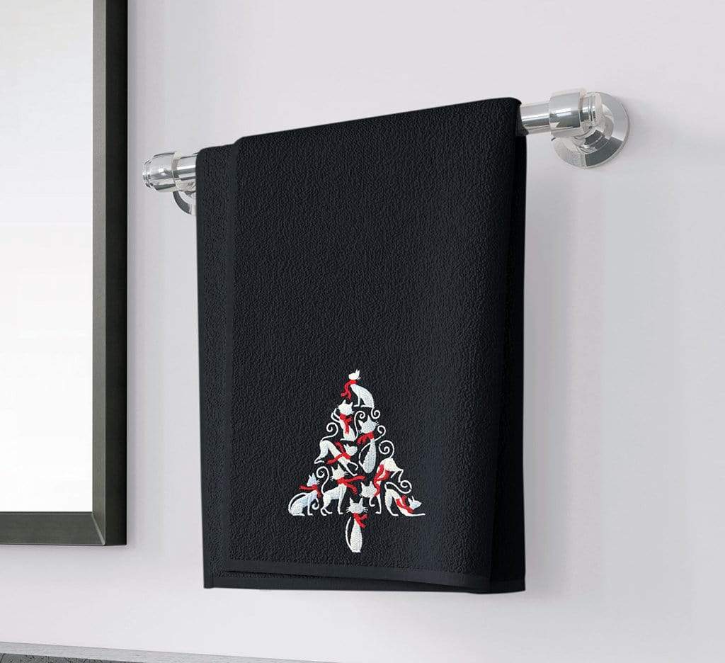 Holiday Cat Tree Hand Towel