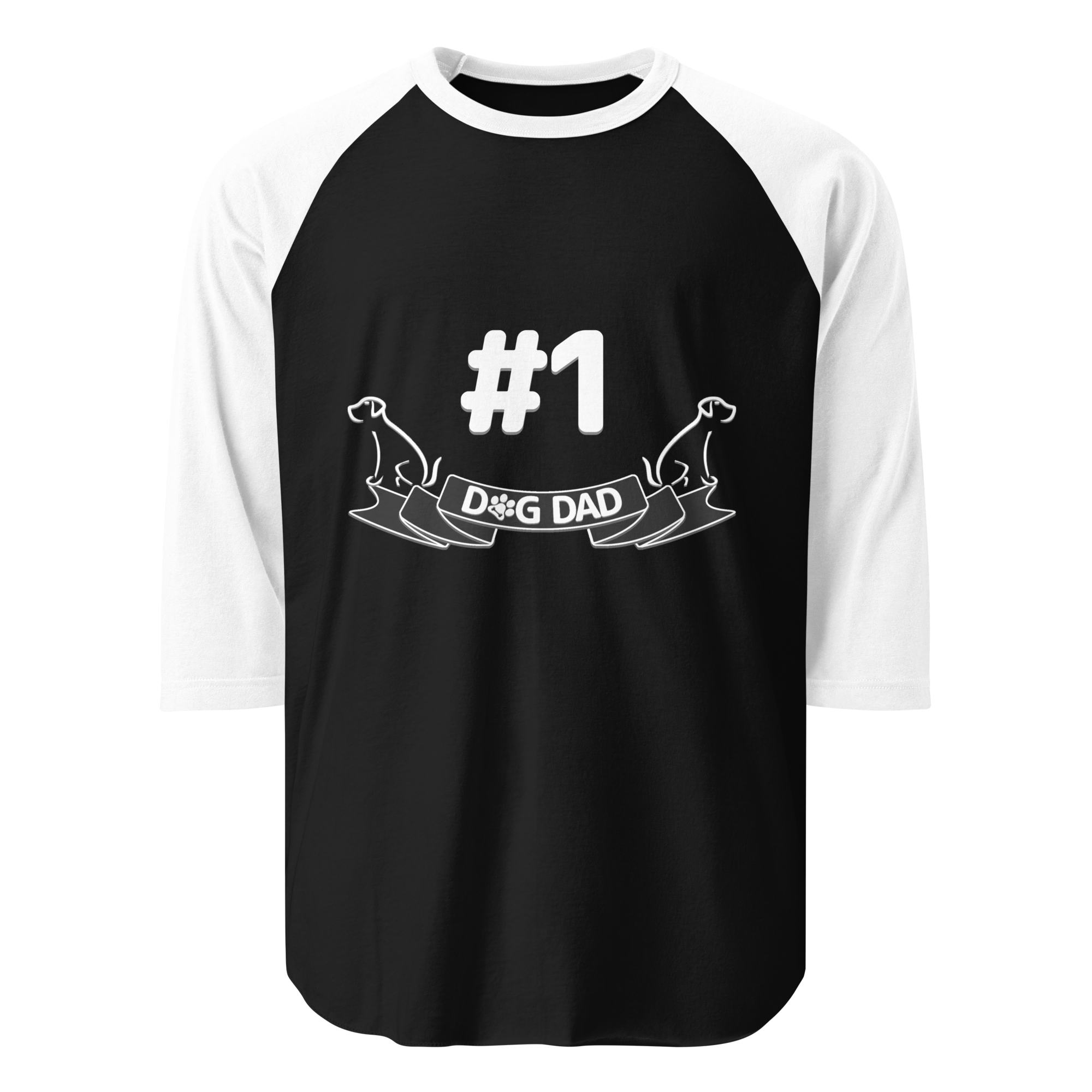 #1 Dog Dad 3/4 Sleeve Tee