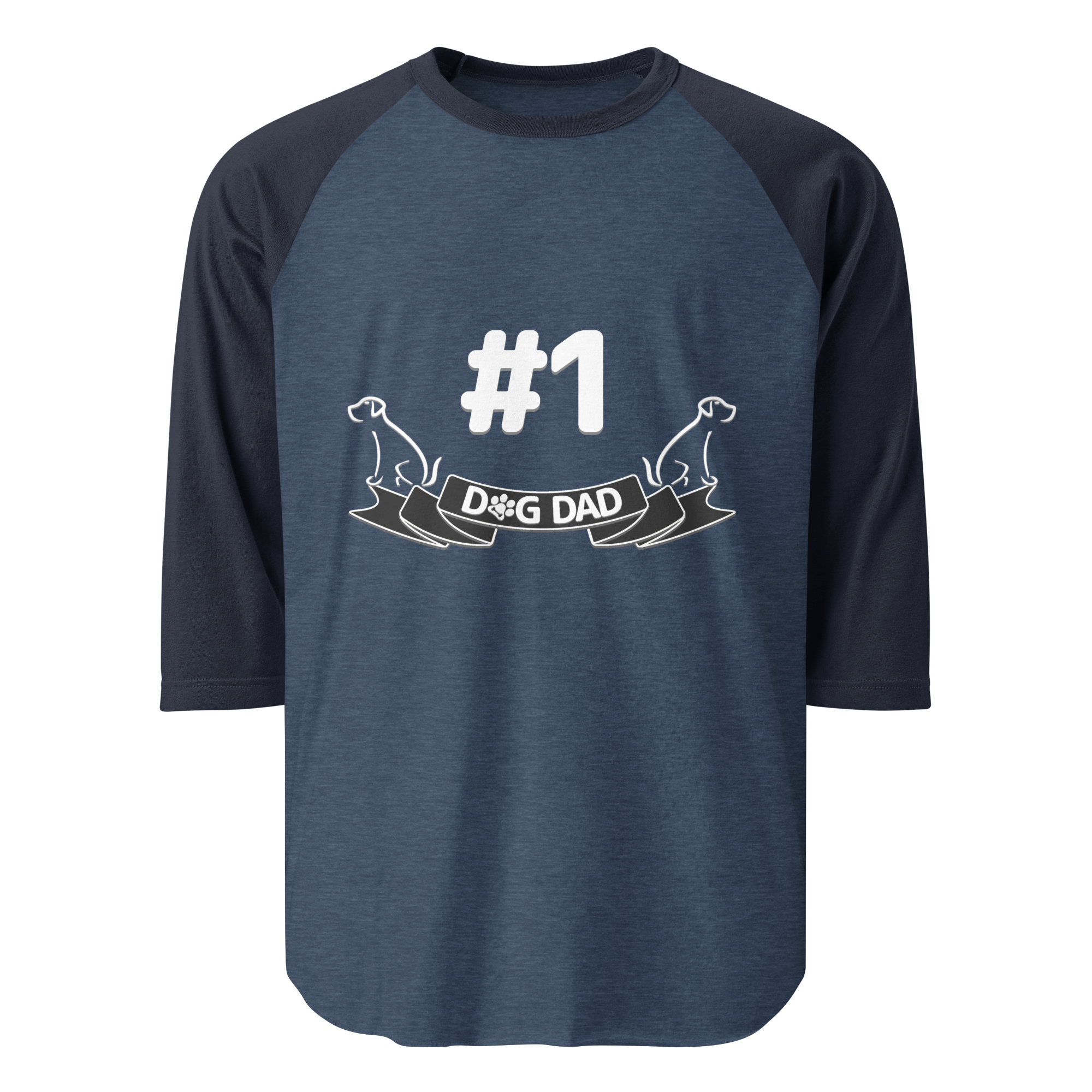 #1 Dog Dad 3/4 Sleeve Tee