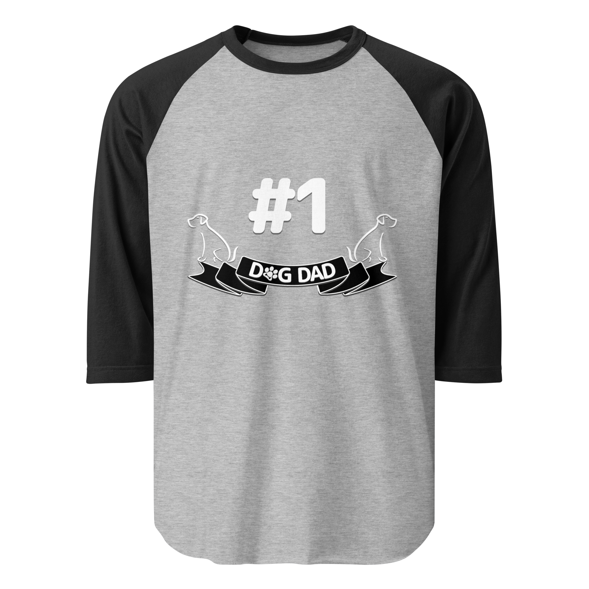 #1 Dog Dad 3/4 Sleeve Tee