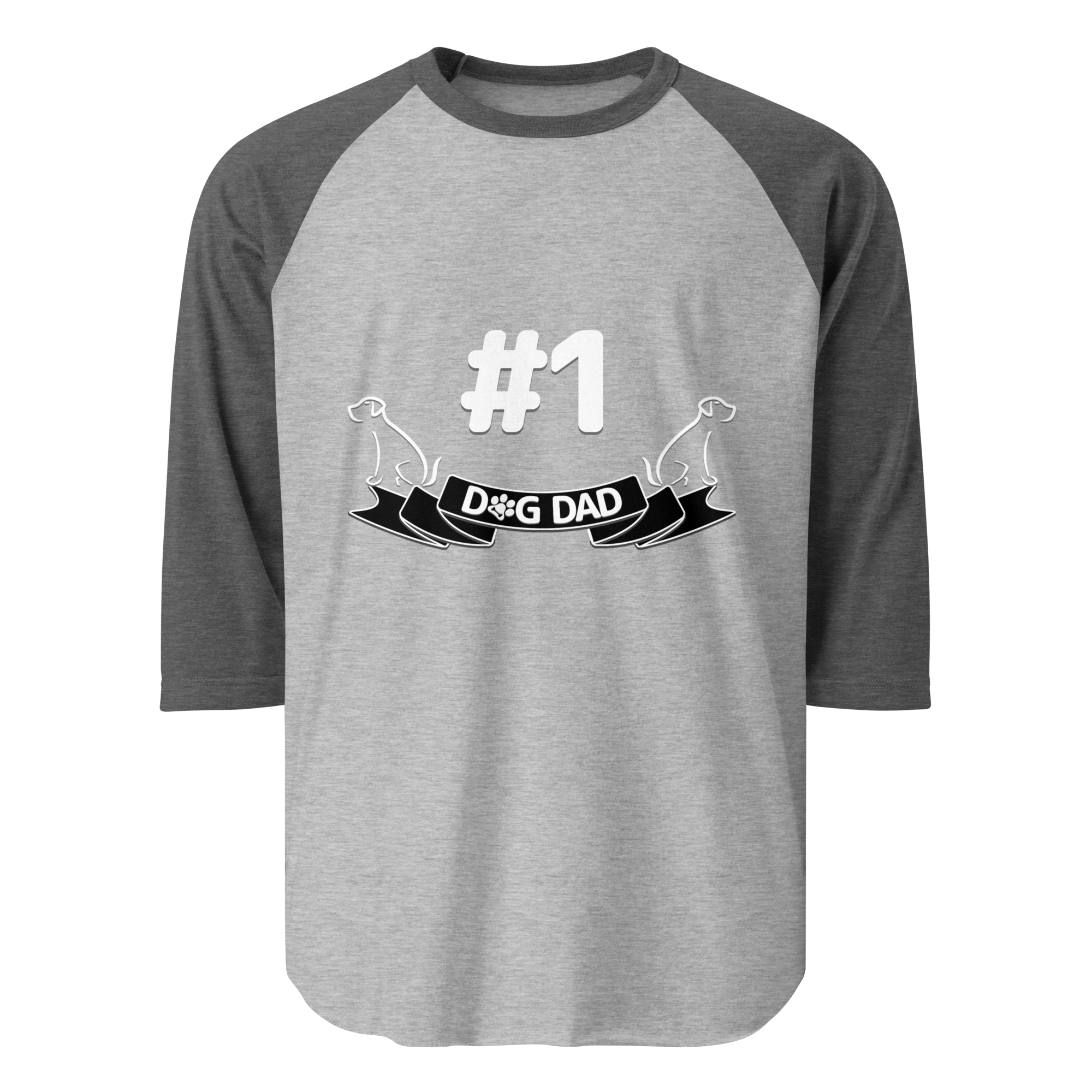 #1 Dog Dad 3/4 Sleeve Tee