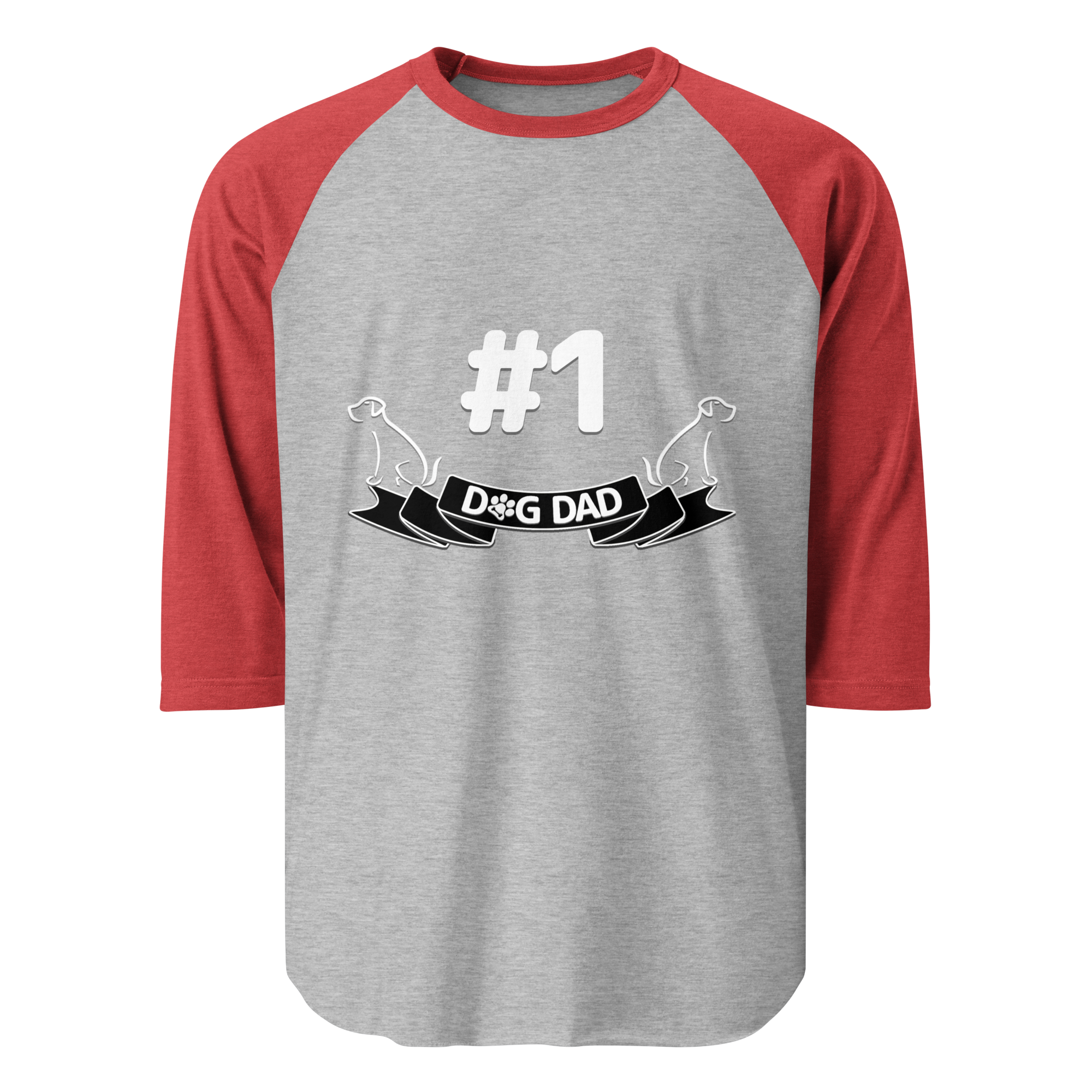 #1 Dog Dad 3/4 Sleeve Tee