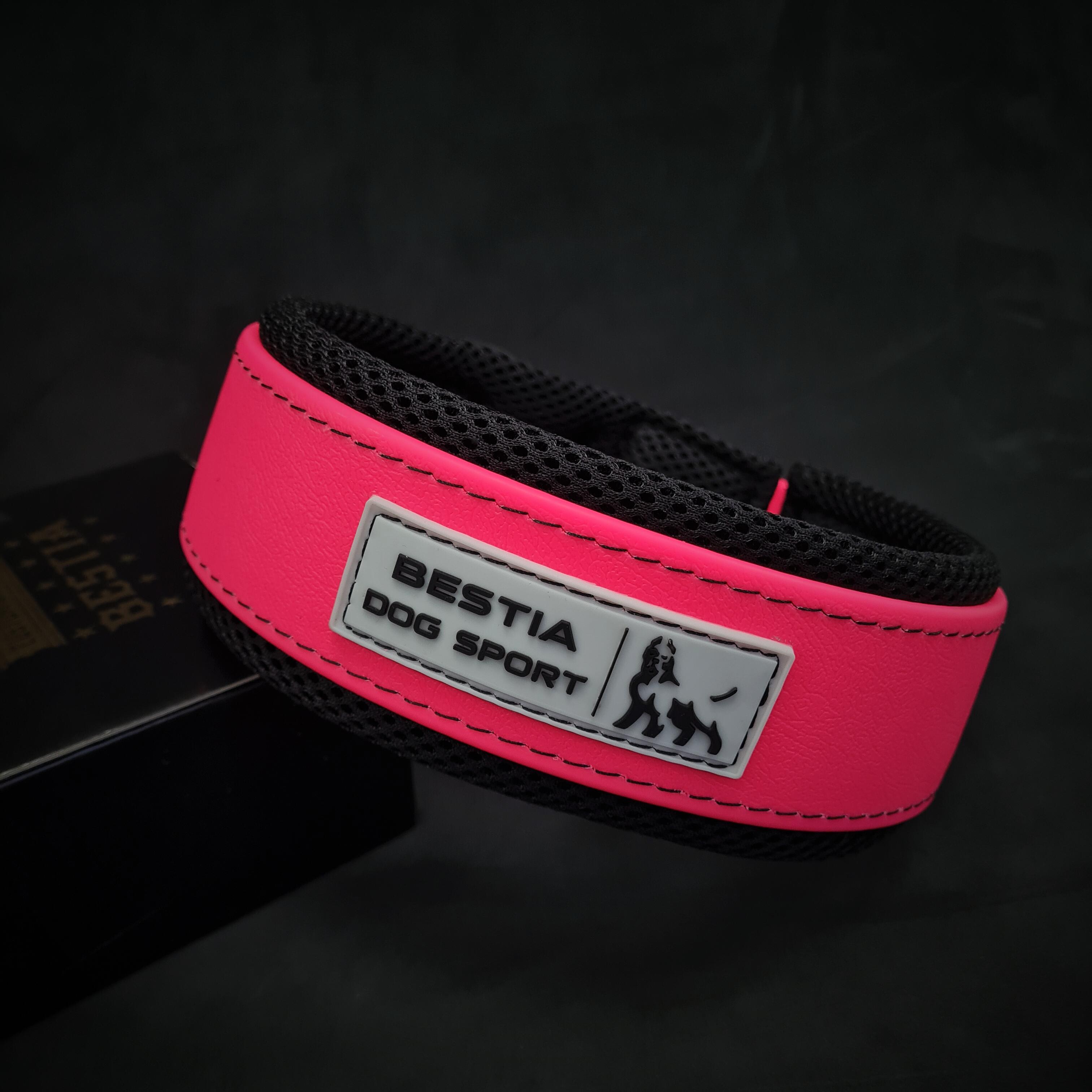 BESTIA DOG SPORT COLLAR NEON PINK