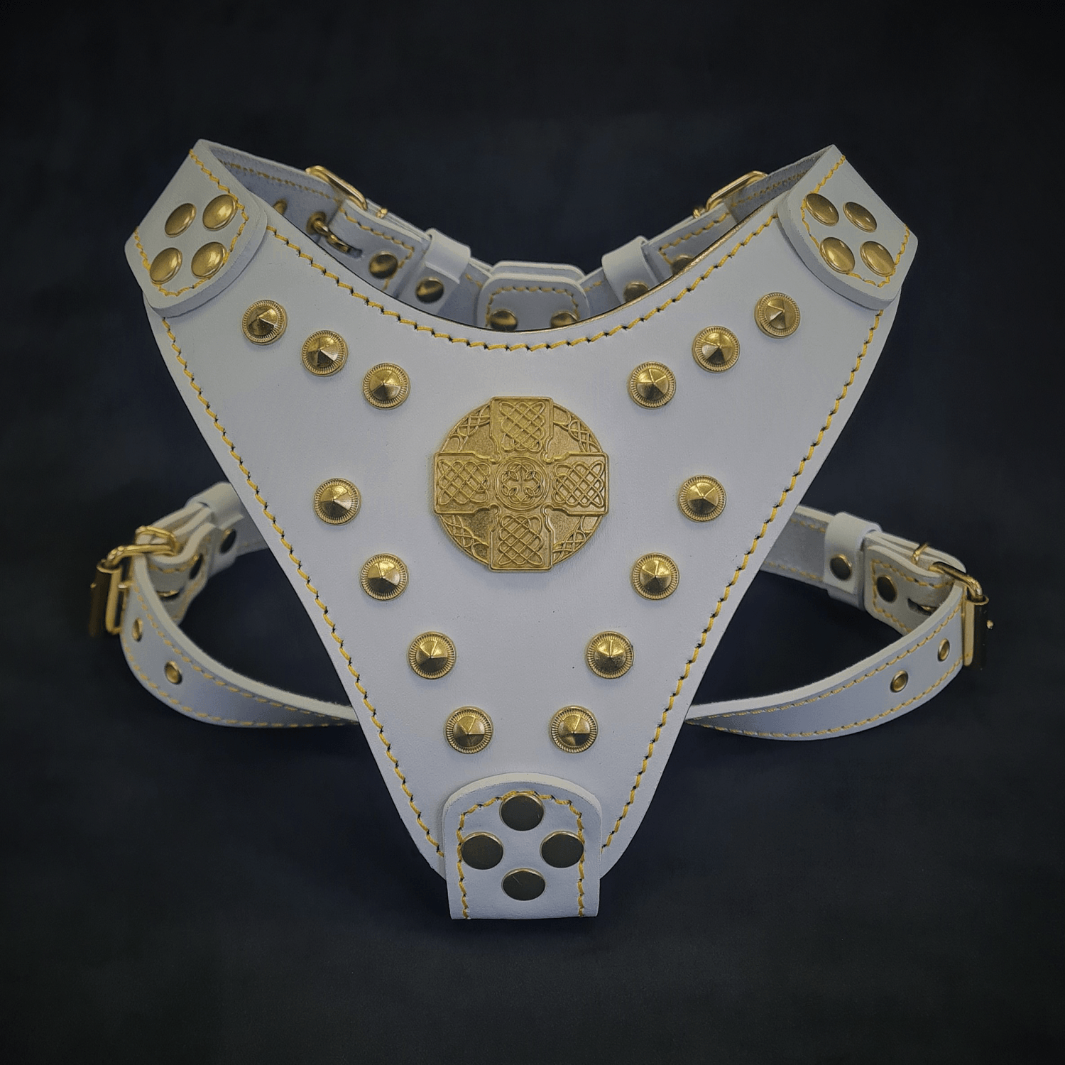 The ''Maximus'' harness White & Gold Small to Medium Size