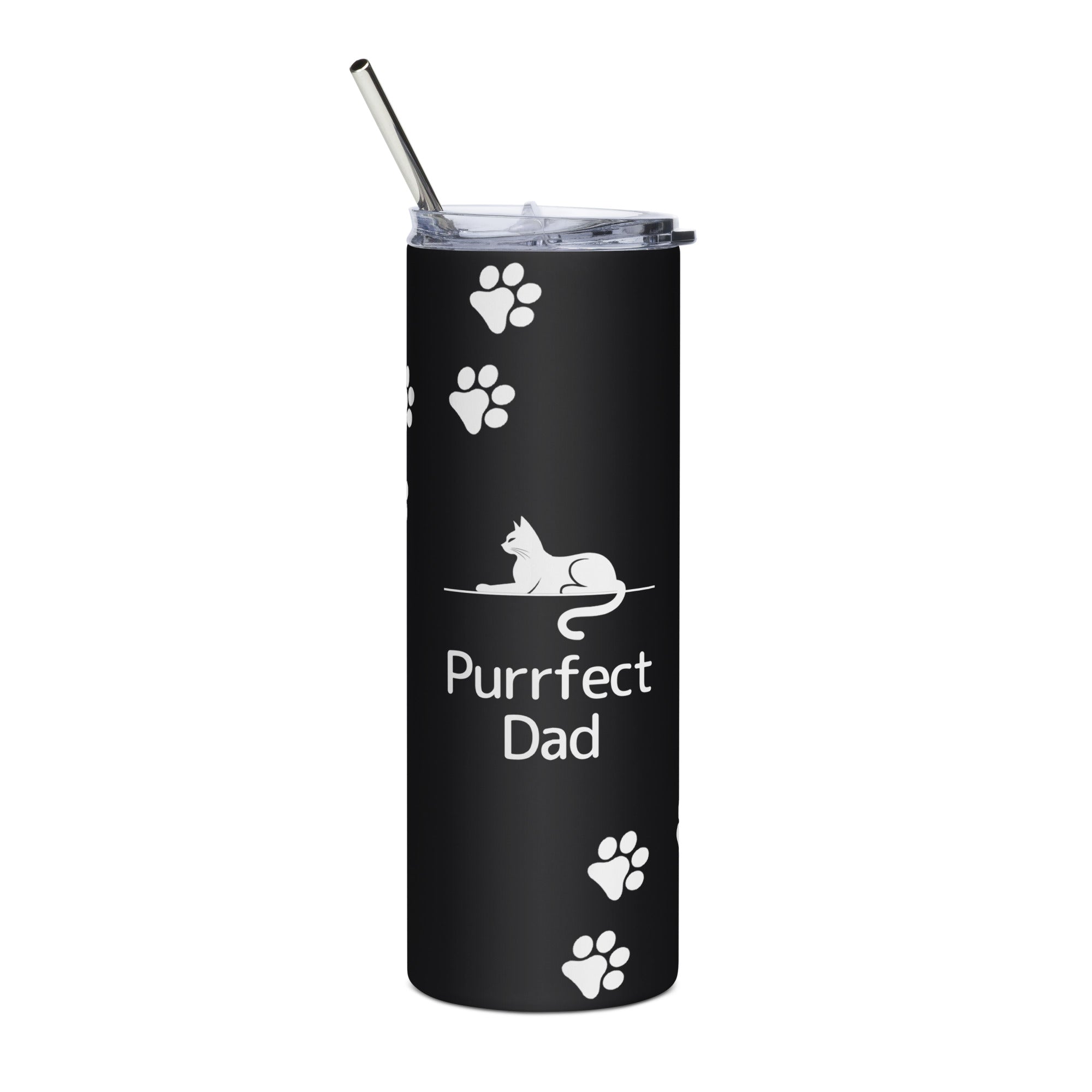 Purrfect Cat Dad Stainless Steel Tumbler