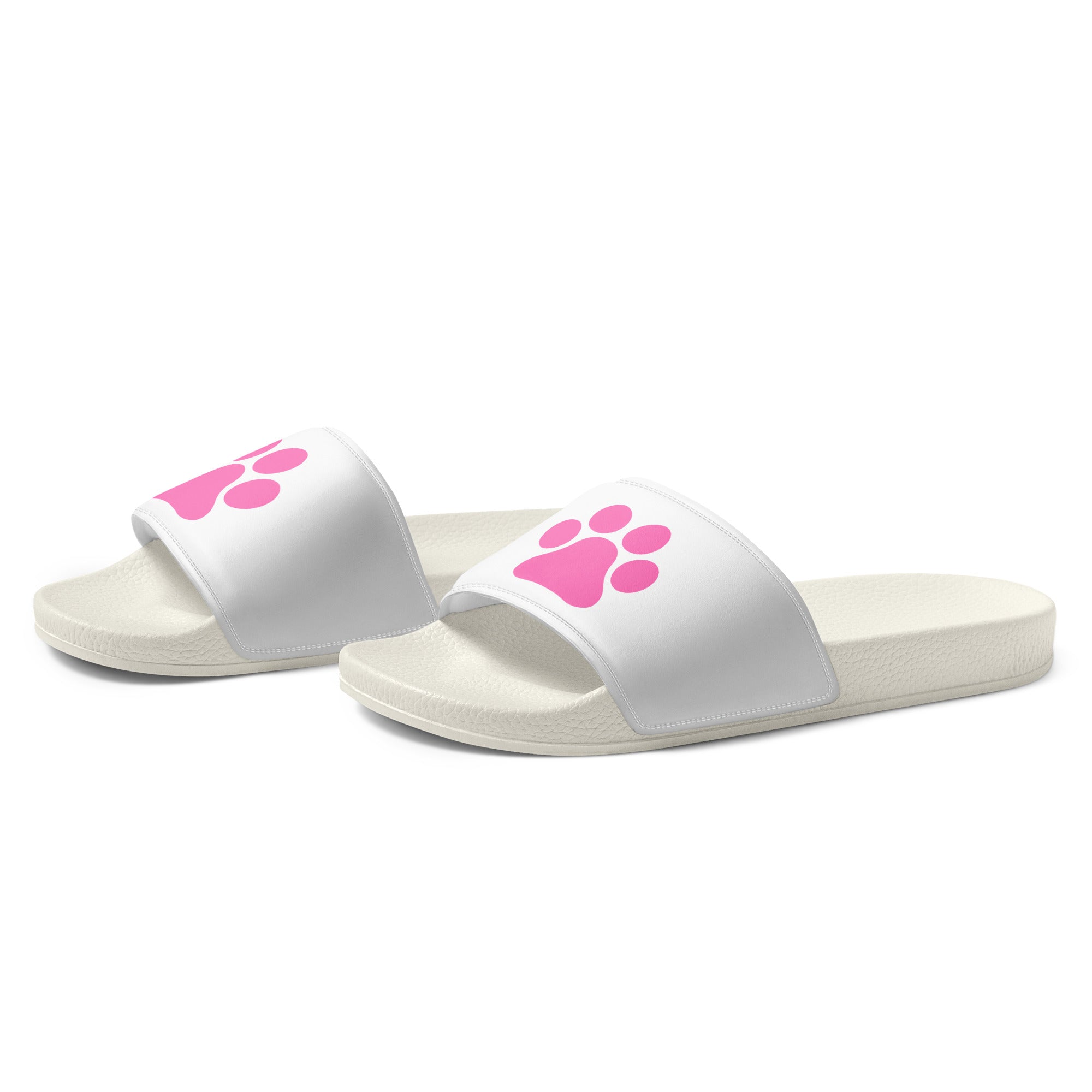 Women's Hot Pink Paw Slides