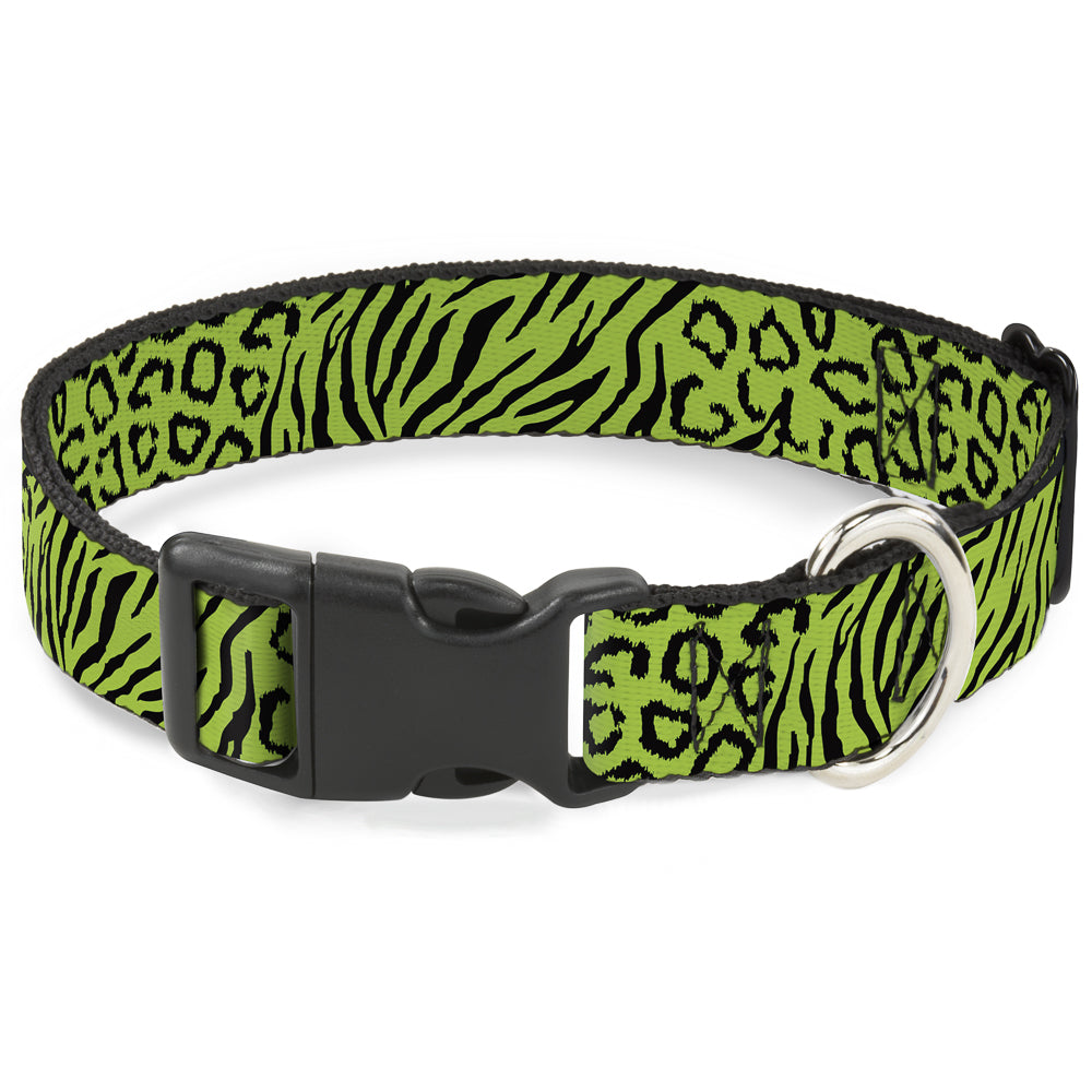 Plastic Clip Collar - Cheebra Green/Black