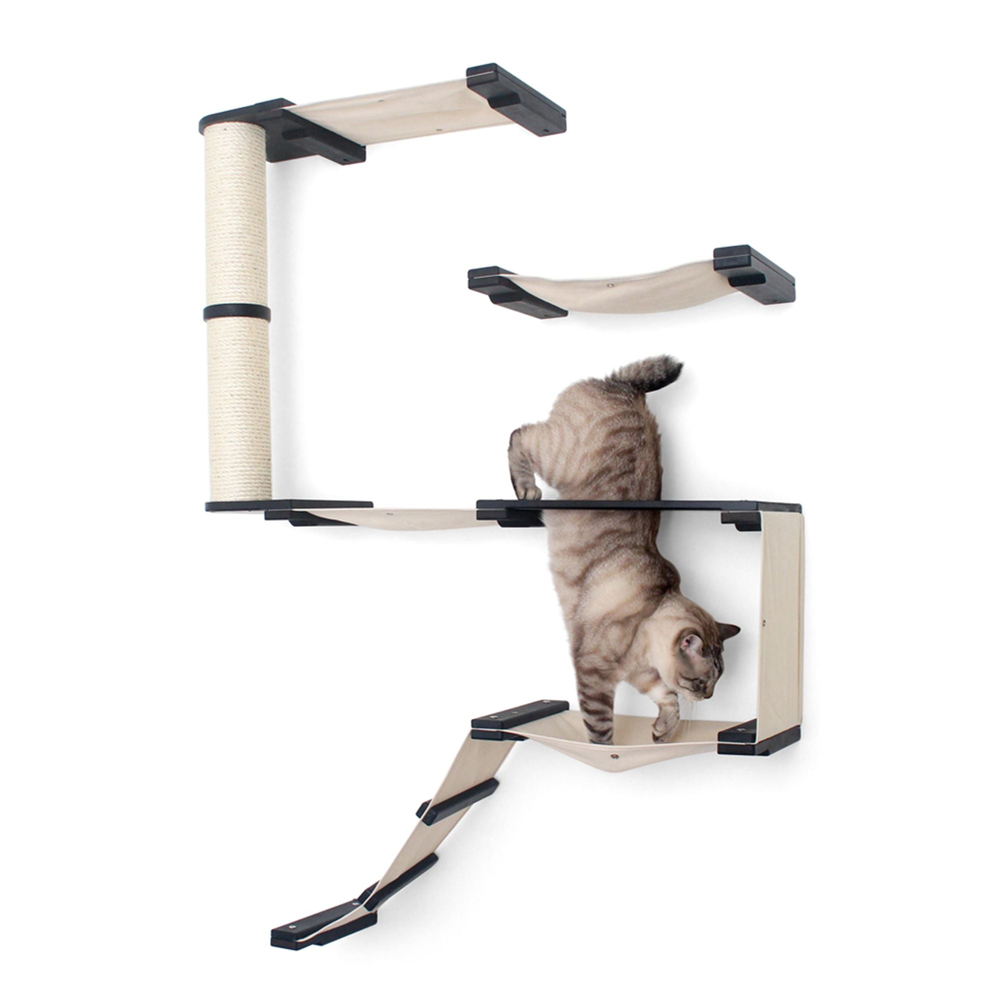 The Deluxe Fort - Modern Cat Condo (Wall Hanging Cat Tree) - by Catastrophic Creations